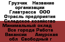 Грузчик › Название организации ­ Главтрасса, ООО › Отрасль предприятия ­ Складское хозяйство › Минимальный оклад ­ 1 - Все города Работа » Вакансии   . Амурская обл.,Свободный г.